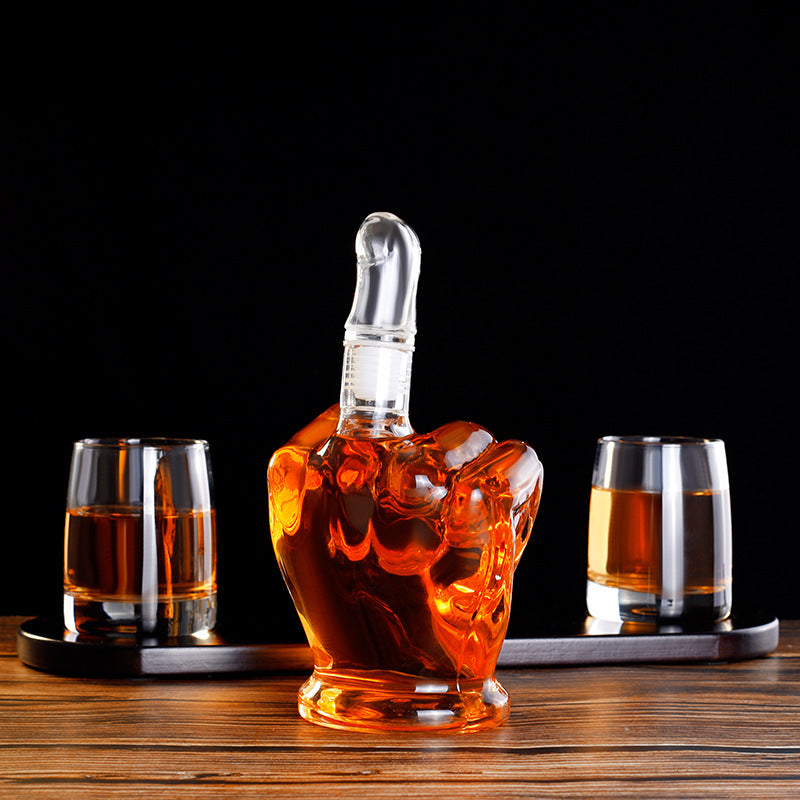 Bossy Middle Finger Whiskey Decanter. 1000 ML - Raise The Bar Lux  