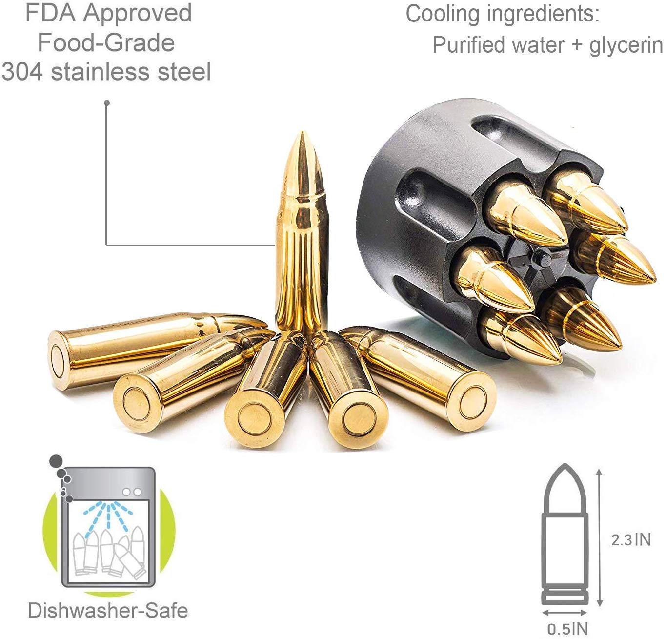 Extra Large Gold Whiskey Bullet - Raise The Bar Lux  