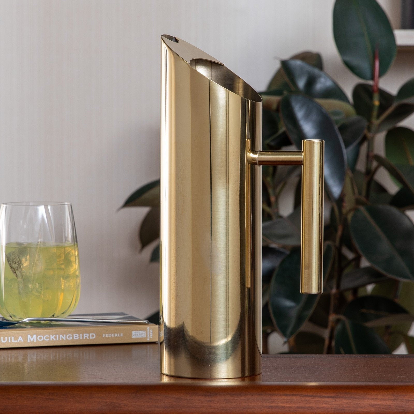 Modern 46 oz Stainless Steel Gold Pitcher - Raise The Bar Lux  