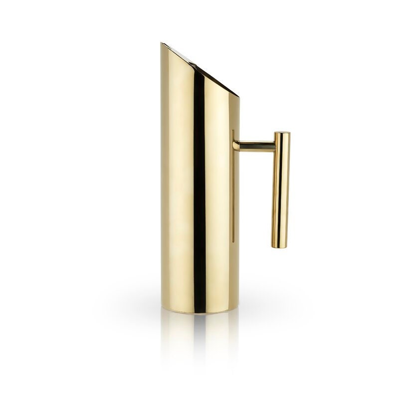 Modern 46 oz Stainless Steel Gold Pitcher - Raise The Bar Lux  