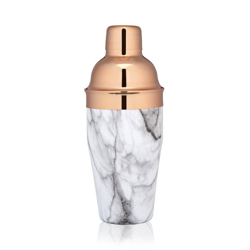 Elegant Marble And Copper Cocktail Shaker - Raise The Bar Lux  