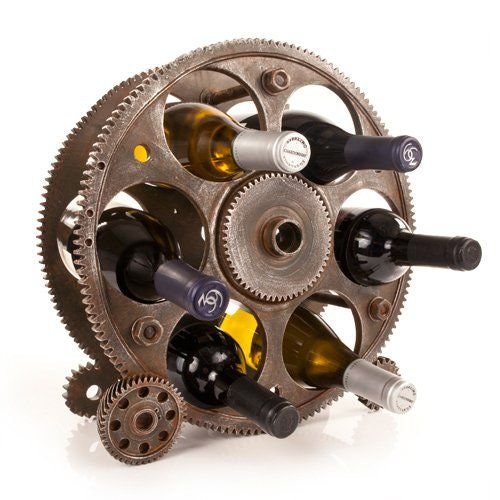 6 Bottle Gears & Wheels Holder By Foster Rye - Raise The Bar Lux  