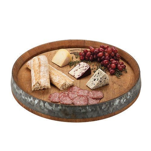 Aged Oak Rustic Barrel Serving Board - Raise The Bar Lux  