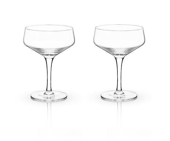 Crystal Champagne  Coupe Cocktail Glasses. 7 oz  (Set of 2) - Raise The Bar Lux  