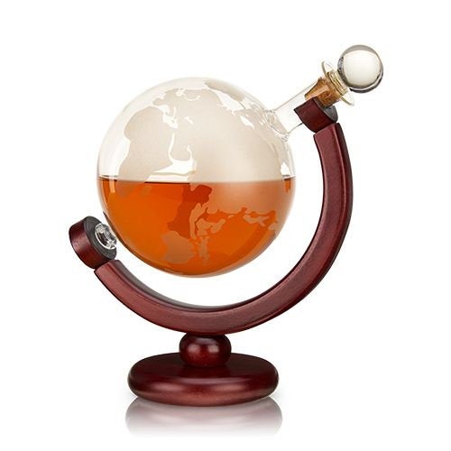 Etched Glass Globe Liquor Decanter - Raise The Bar Lux  