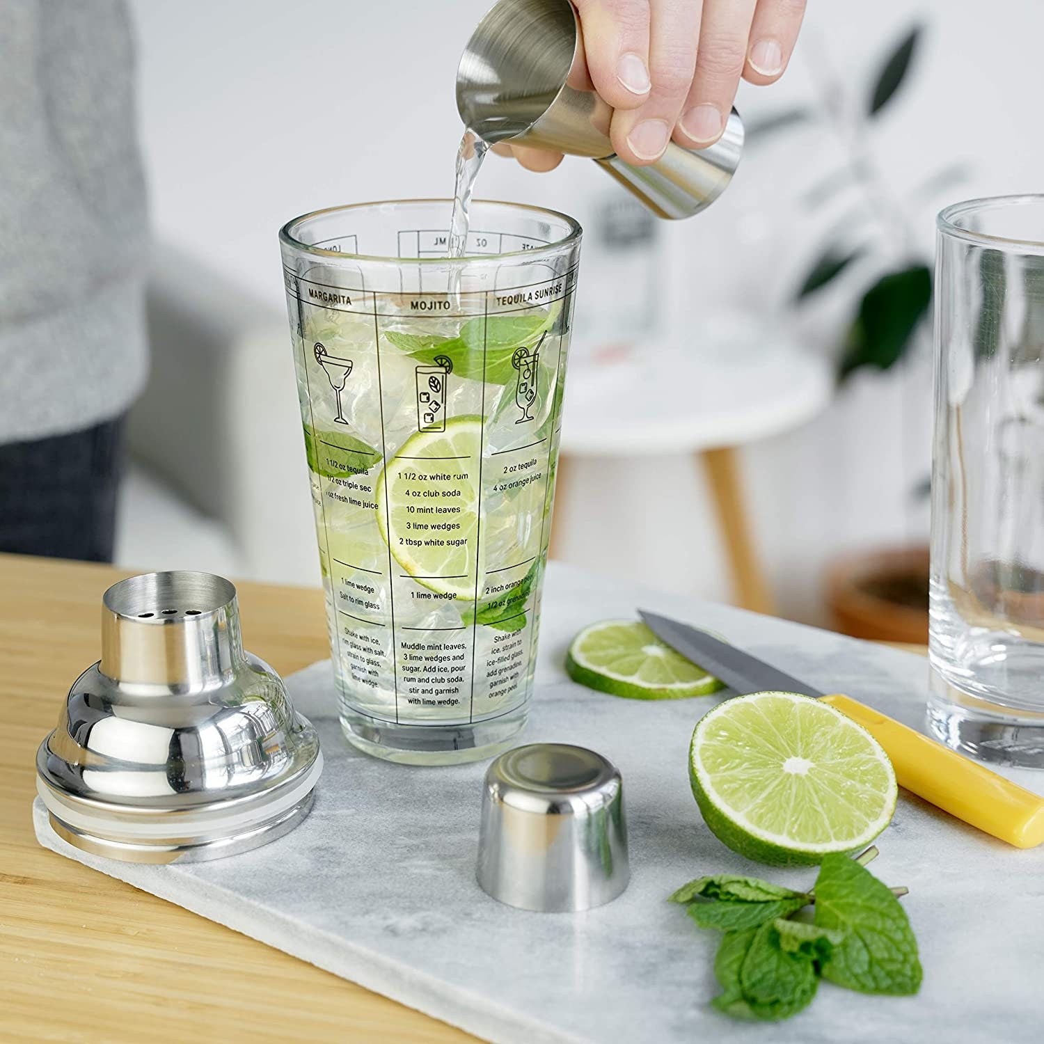 Glass Recipe Cocktail Shaker. 350 ML / 12 Oz - Raise The Bar Lux  