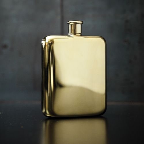 14K Gold Plated Flask. 6 oz - Raise The Bar Lux  