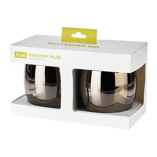 Black Moscow Mule Mug with Gold Handle. Set Of 2 - Raise The Bar Lux  