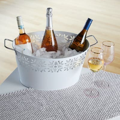 Scandinavian White Galvanized Ice Tub - Raise The Bar Lux  