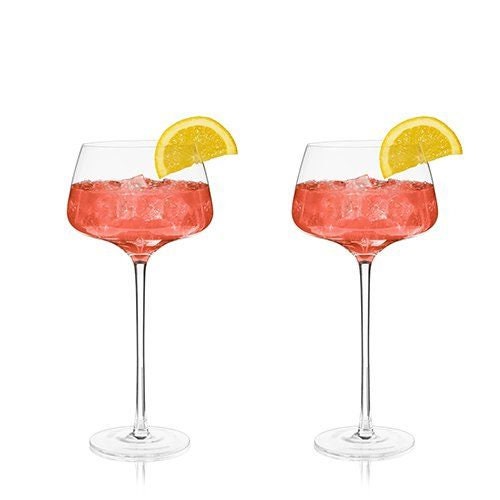 Angled Crystal Amaro Spritz Glasses. Set of 2 - Raise The Bar Lux  