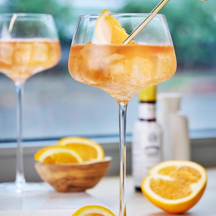 Angled Crystal Amaro Spritz Glasses. Set of 2 - Raise The Bar Lux  