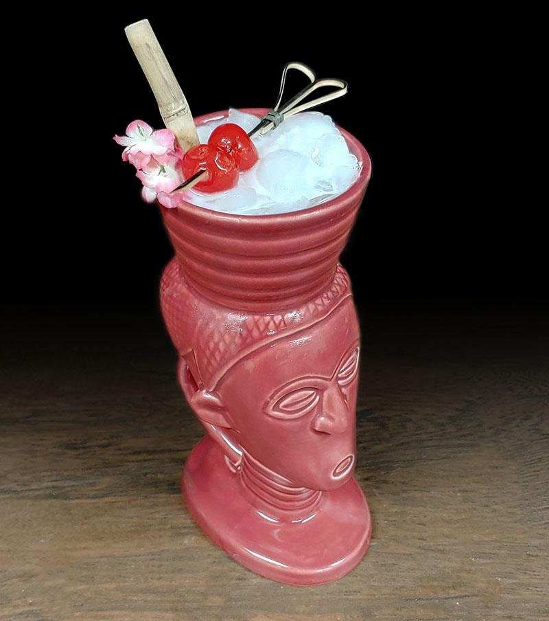 Beautiful Polynesian Queen Tiki Mug. Black And Pink - Raise The Bar Lux  