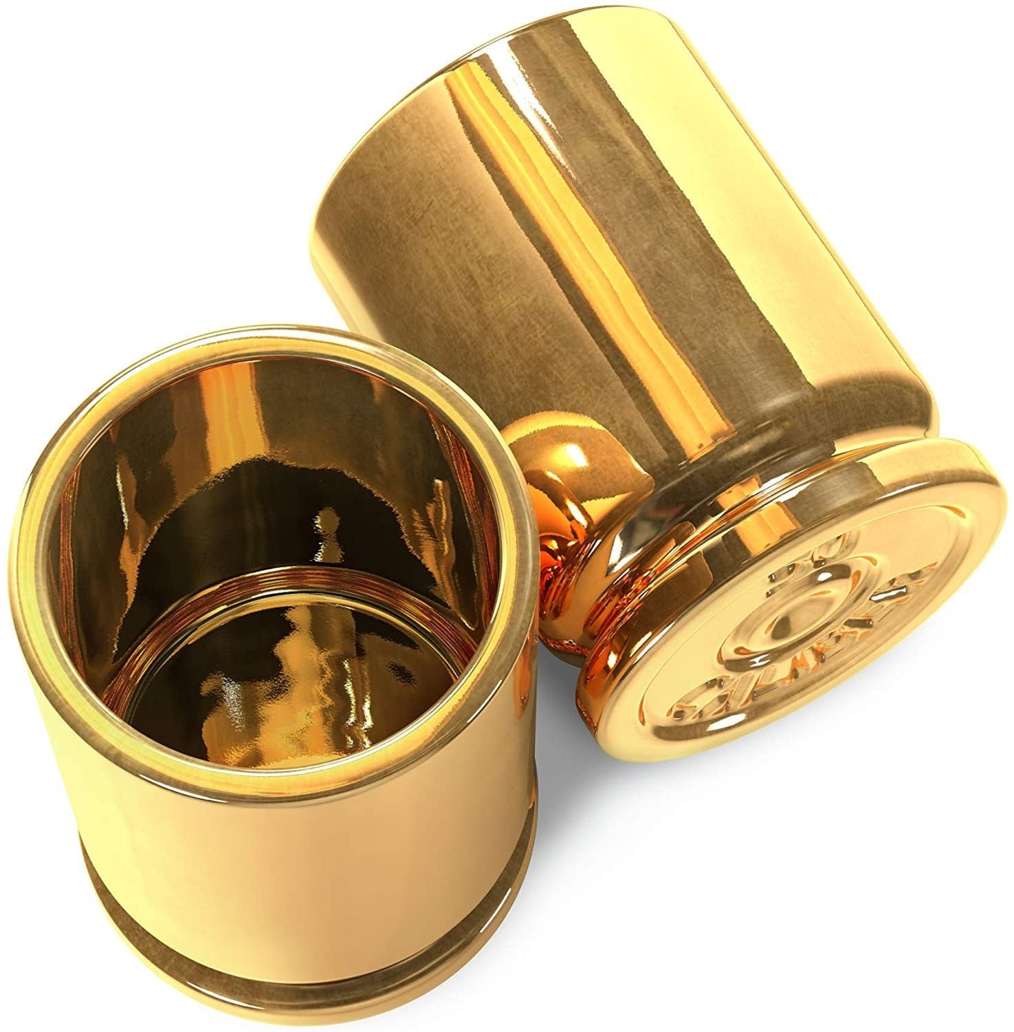 50 caliber ceramic bullet casing 2oz shot glasses. set of 2 - Raise The Bar Lux  