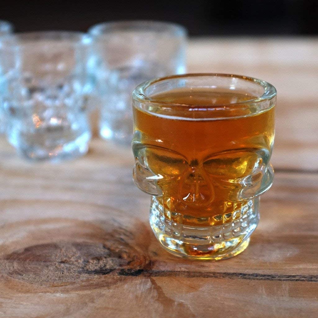 Skull Shot Glasses.1.5 Oz . Set Of 6 - Raise The Bar Lux  