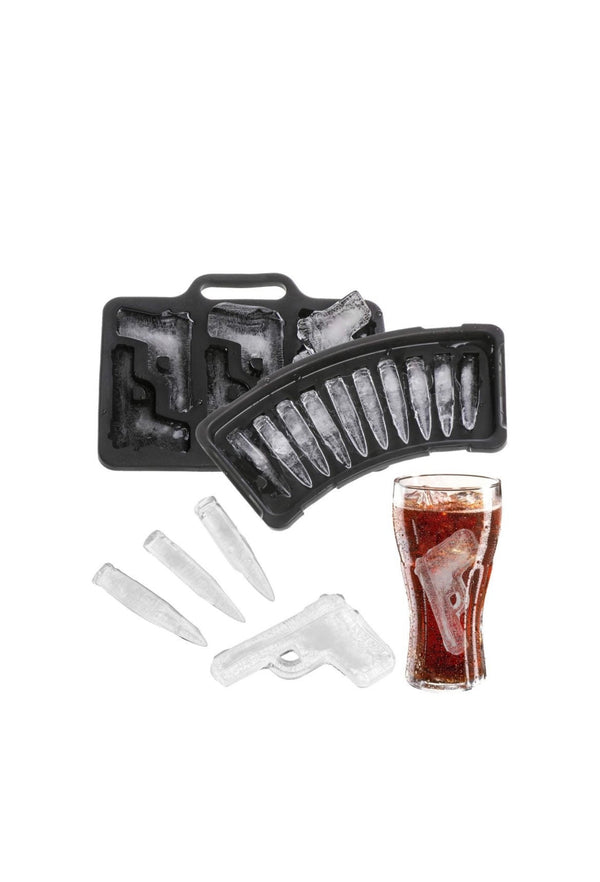 Handgun and Bullet Ice Cube Trays Set - Cocktails Ice, Chocolate, DIY - Raise The Bar Lux  