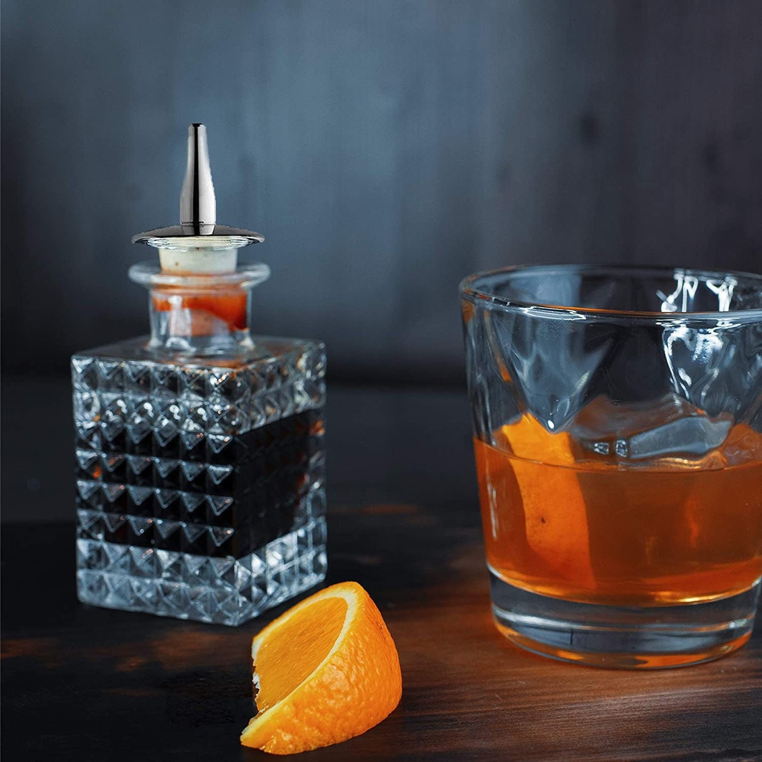 Vintage Style Square Glass Bitters Bottle. 3 Oz - Raise The Bar Lux  