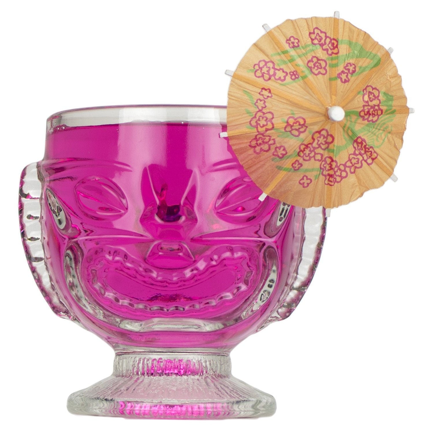 Double Sided Happy Sad Face Hawaiian Tiki Mug 16 Oz (Set of 2) - Raise The Bar Lux  