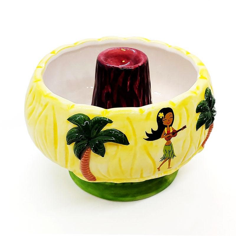 Ceramic Volcano Tiki Bowl Cocktail Drinkware. 48 Oz - Raise The Bar Lux  