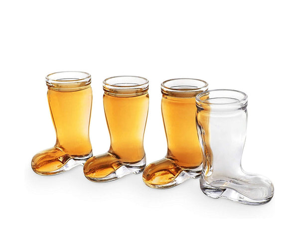 Raise The Bar German Mini Boot Shot Glasses, Set of 4 - Raise The Bar Lux  