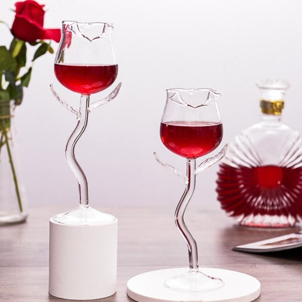 Rose Shaped Cocktail Glass. 8 Oz. Set of 2 - Raise The Bar Lux  