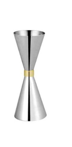 Slender Silver Gold Japanese Cocktail Jigger. - Raise The Bar Lux  