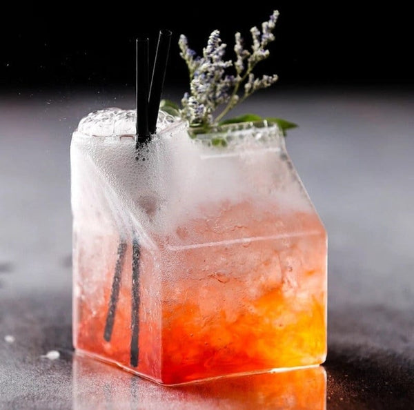 Milk Carton Shaped Cocktail Glass. 8 Oz. - Raise The Bar Lux  