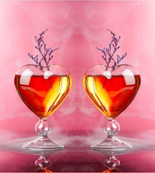 Heart Shaped Cocktail Glass. 8 Oz. Set of 2 - Raise The Bar Lux  