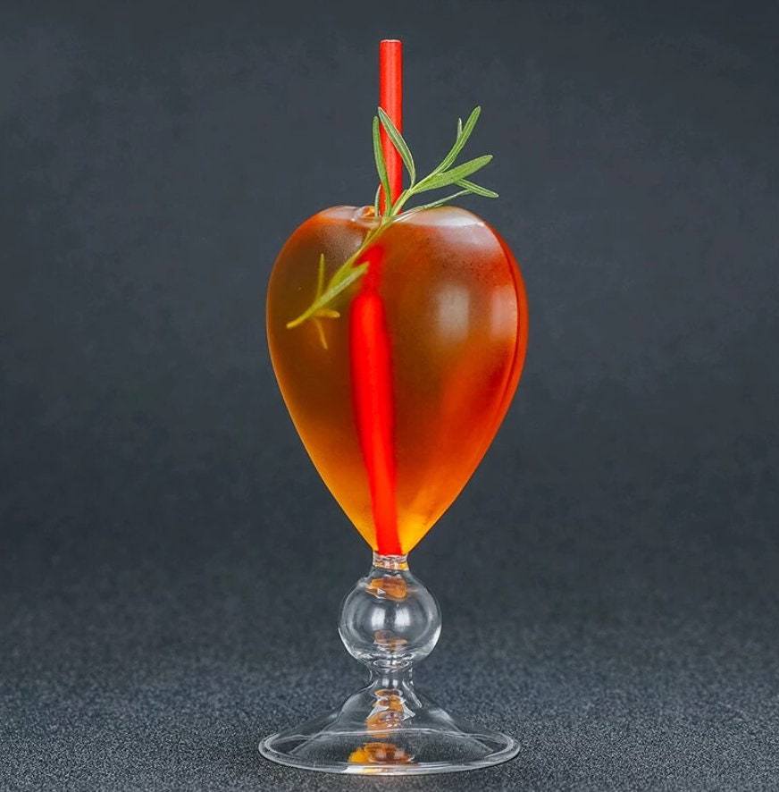 Heart Shaped Cocktail Glass. 8 Oz. Set of 2 - Raise The Bar Lux  