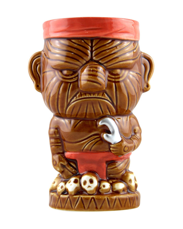 Handmade Angry Face Hawaiian HeadHunter Ceramic Tiki Drink. 13.5 Oz - Raise The Bar Lux  
