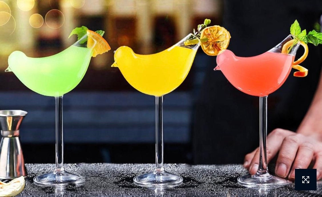 Bird Shaped Cocktail Glass. 5oz/150ml (Set of 4) - Raise The Bar Lux  