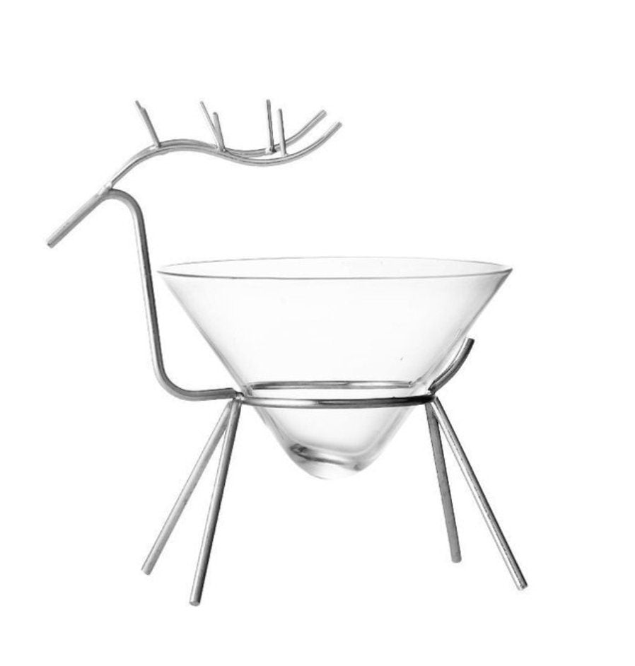 Reindeer Frame Cocktail Martini Glass. 6 Oz.  SET OF 2 - Raise The Bar Lux  