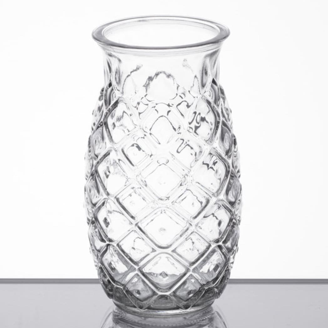 Glass Textured Pineapple Tiki Glass. 17 Oz. (12 pack case) - Raise The Bar Lux  