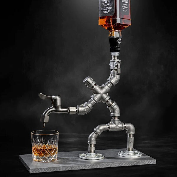 Handcrafted Retro Pipe Liquor Dispenser - Raise The Bar Lux  