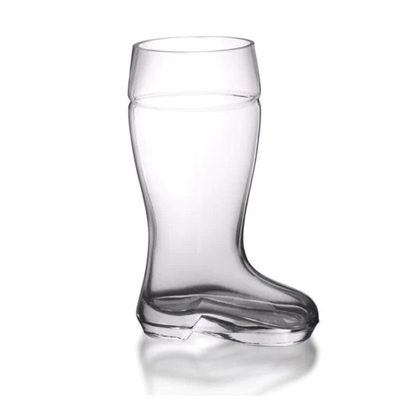 Santa Boot or Das Boot Thick Drinking Glass Stein. 45 Oz - Raise The Bar Lux  