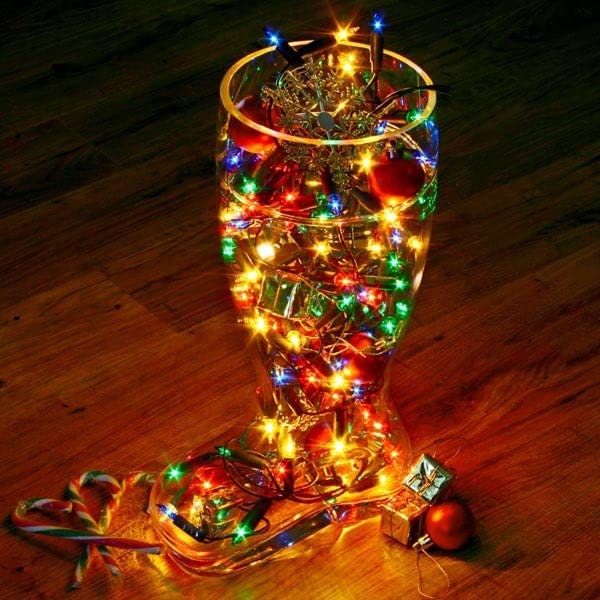 Santa Boot or Das Boot Thick Drinking Glass Stein. 45 Oz - Raise The Bar Lux  