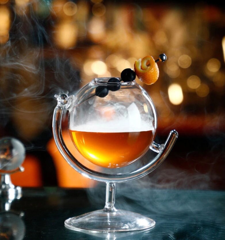 Globe on Axis Cocktail Glass- 12 oz - Raise The Bar Lux  