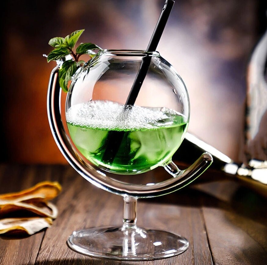 Globe on Axis Cocktail Glass- 12 oz - Raise The Bar Lux  