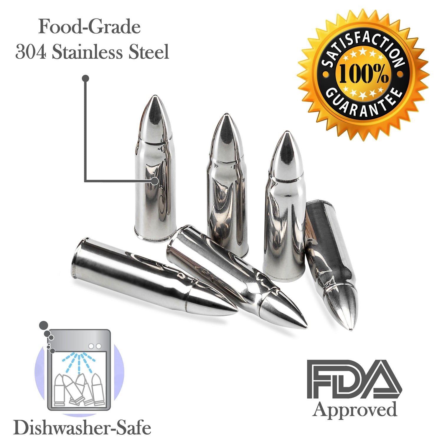 Extra Large Silver Whiskey Bullet - Raise The Bar Lux  